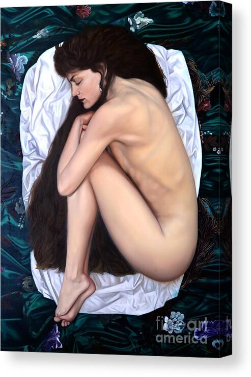  Canvas Print featuring the painting Daydream by Zheng Li