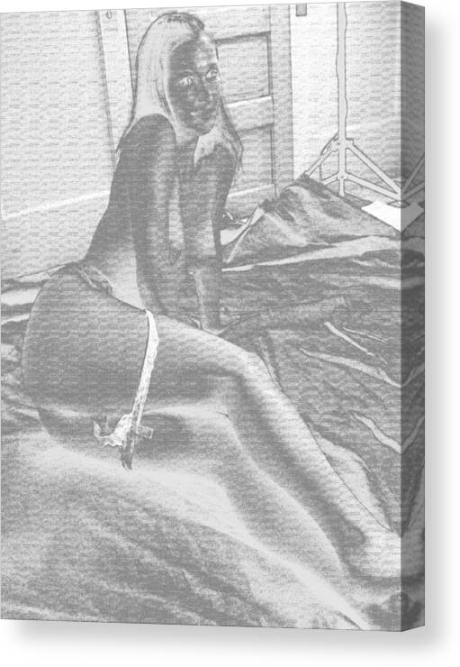 Erotic Canvas Print featuring the photograph Demure by David Trotter
