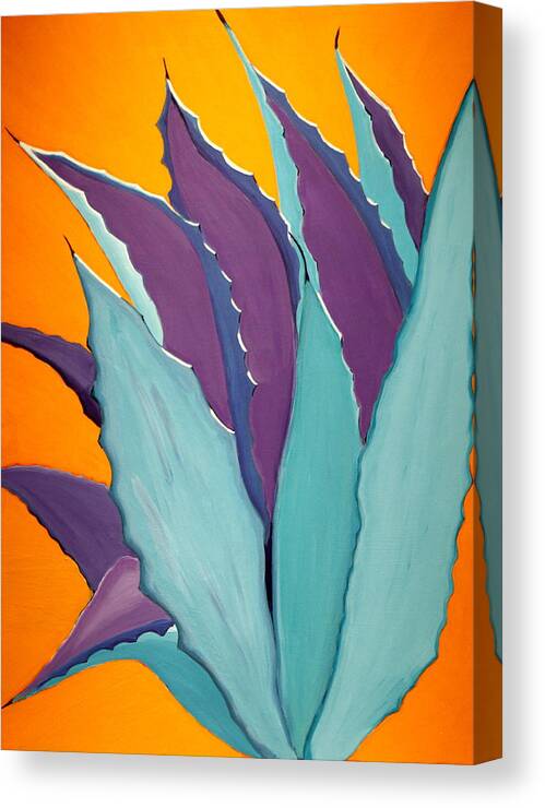 Southwestern Canvas Print featuring the painting Desert Agave Cactus by Karyn Robinson