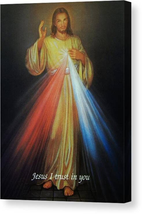 Divine Mercy Canvas Print featuring the photograph Divine Mercy Jesus by Anna Baker