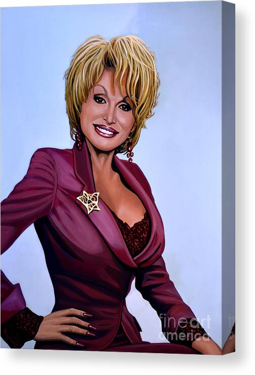Dolly Parton Canvas Print featuring the painting Dolly Parton by Paul Meijering