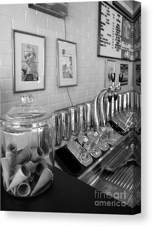 Americana Canvas Print featuring the photograph Drug Store Soda Fountain by Mel Steinhauer