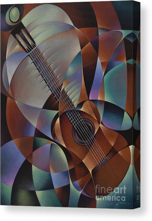 Violin Canvas Print featuring the painting Dynamic Guitar by Ricardo Chavez-Mendez