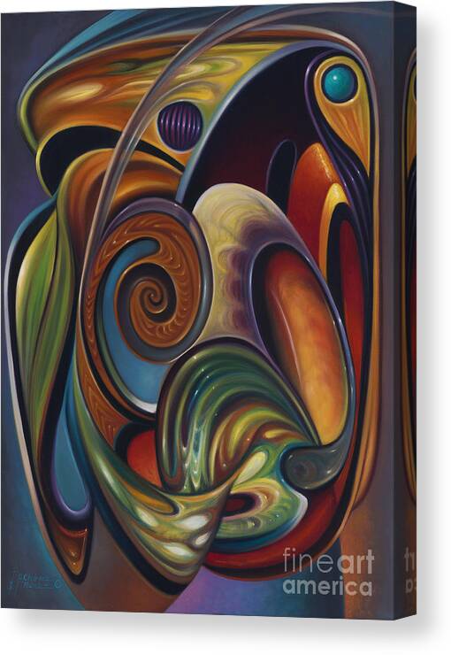 Multi-color Canvas Print featuring the painting Dynamic Series #16 by Ricardo Chavez-Mendez