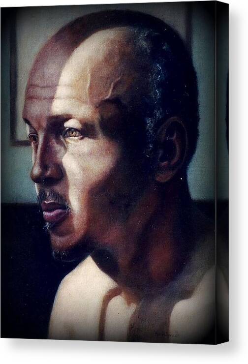 Man Canvas Print featuring the painting Eddy by MarvL Roussan