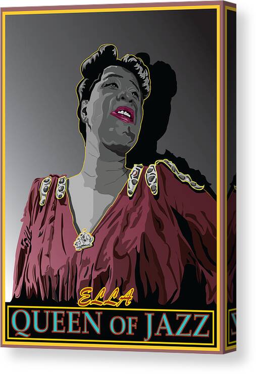 Jazz Canvas Print featuring the digital art Ella Fitzgerald Jazz Singer by Larry Butterworth