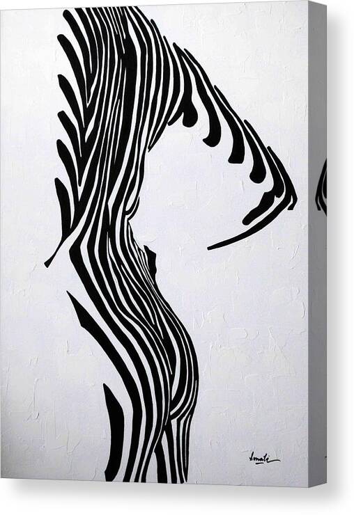 Black And White Canvas Print featuring the painting Embrace it by Sonali Kukreja