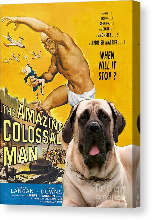 Cane Corso Art Canvas Print - The Amazing Colossal Man Movie Poster Kids T- Shirt by Sandra Sij - Fine Art America
