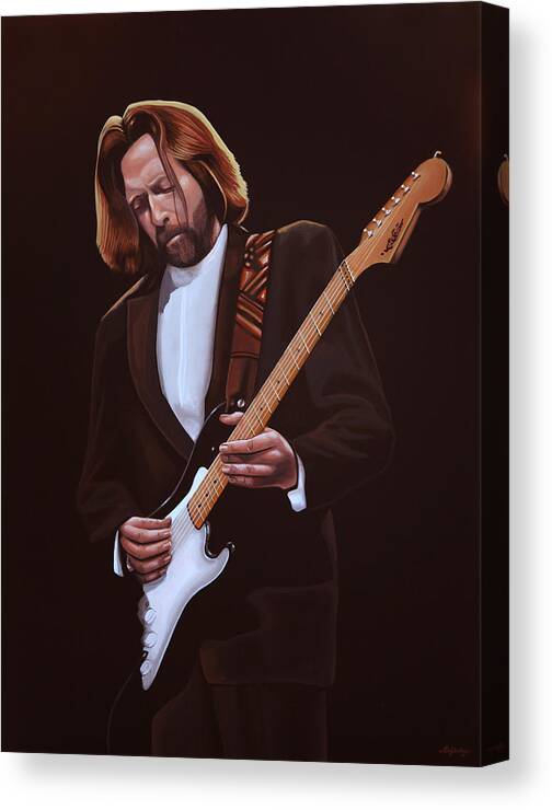 Eric Clapton Canvas Print featuring the painting Eric Clapton Painting by Paul Meijering