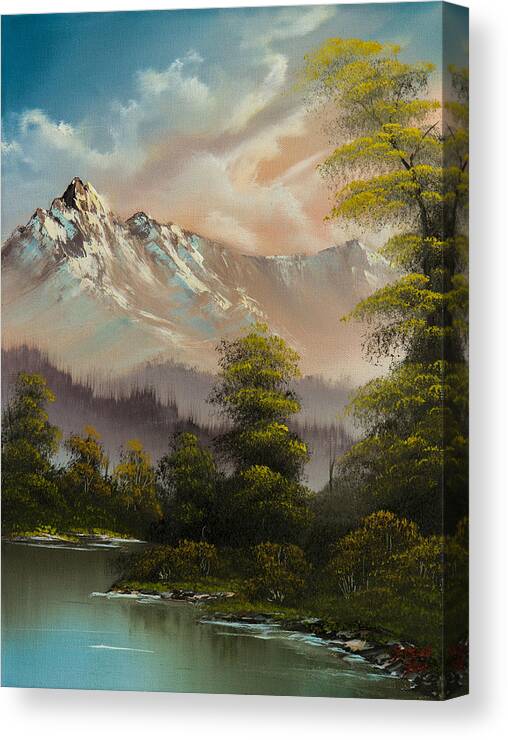 Landscape Canvas Print featuring the painting Evenings Glow by Chris Steele