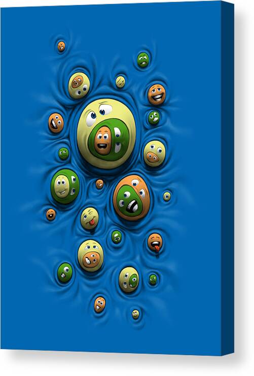 Smile Canvas Print featuring the digital art Emoticontagious by Ben Hartnett