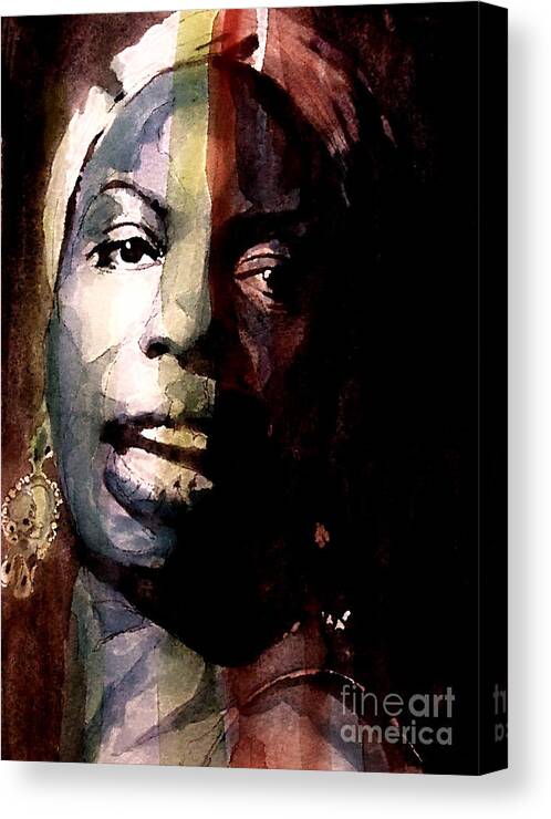 Nina Simone Canvas Print featuring the painting Felling Good by Paul Lovering
