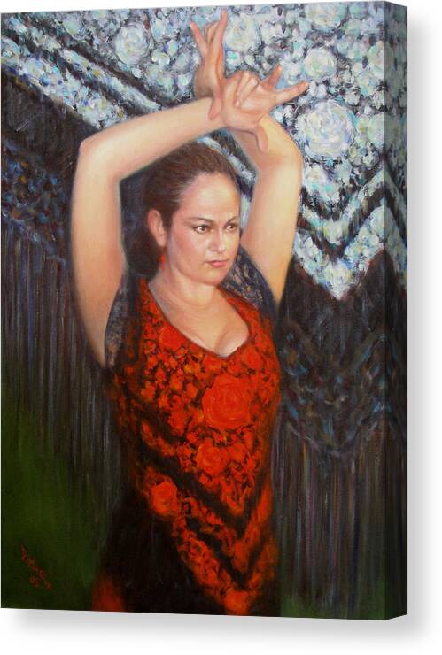 Realism Canvas Print featuring the painting Flamenco #5 by Donelli DiMaria