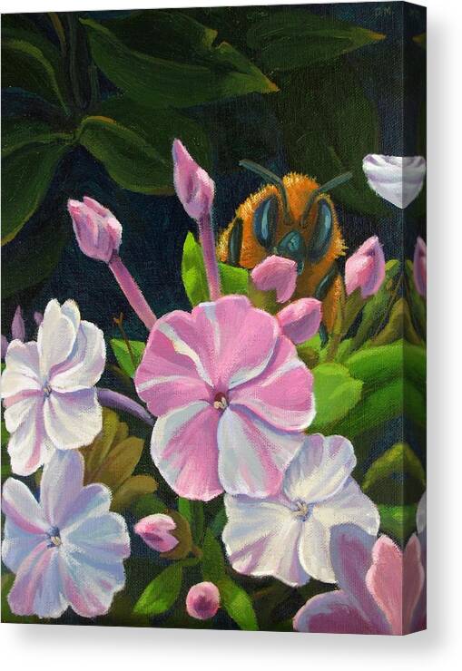 Honeybee Canvas Print featuring the painting Forage by Don Morgan