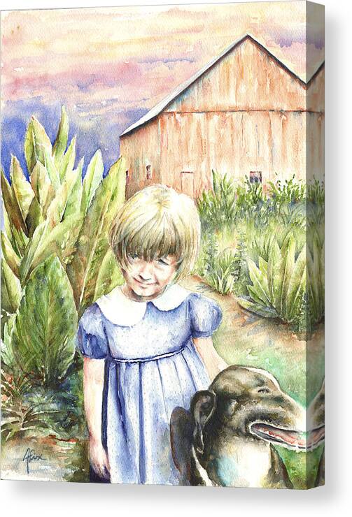Watercolor Canvas Print featuring the painting Forbes Road Farm by Arthur Fix