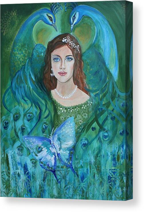 Butterfly Canvas Print featuring the painting Forest Goddess by Alma Yamazaki