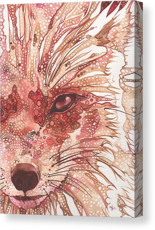 Fox Canvas Print featuring the painting Fox by Tamara Phillips