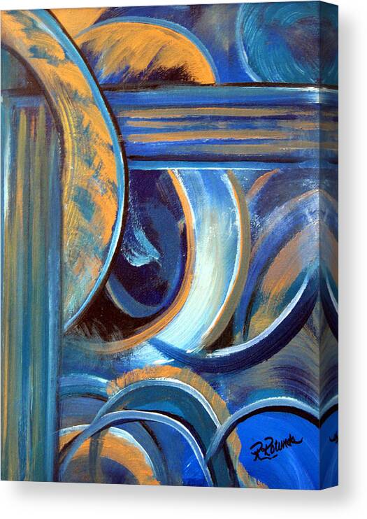 Abstract Canvas Print featuring the painting FrameCatch by Roberta Rotunda