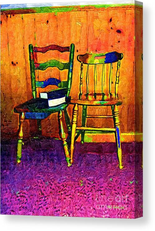 Chairs Canvas Print featuring the painting Funhouse Colonial by RC DeWinter