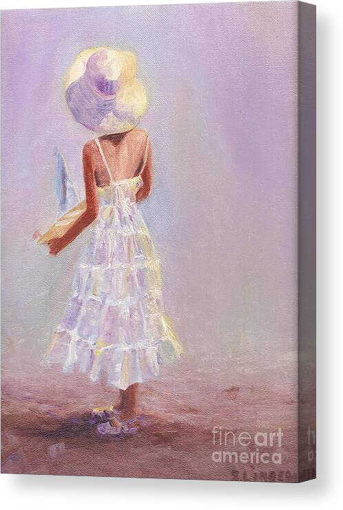 Portrait - Girl - Young Girl Canvas Print featuring the painting Future Boat Builder by Sandy Linden