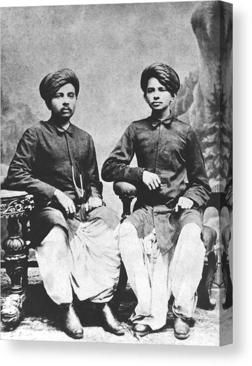 1880's Canvas Print featuring the photograph Gandhi Brothers by Underwood Archives
