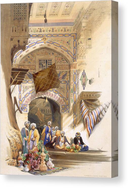 Print Canvas Print featuring the drawing Gateway Of A Bazaar, Grand Cairo, Pub by A. Margaretta Burr