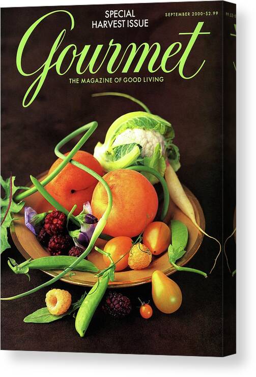 Food Canvas Print featuring the photograph Gourmet Cover Featuring A Variety Of Fruit by Romulo Yanes