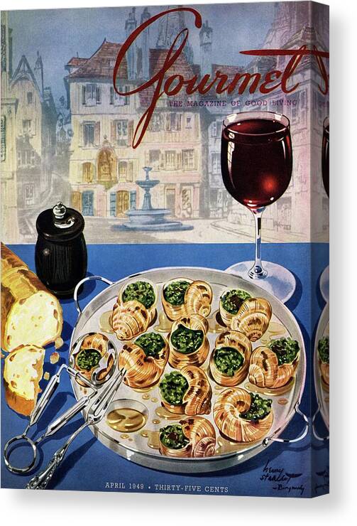 Food Canvas Print featuring the photograph Gourmet Cover Illustration Of A Platter by Henry Stahlhut