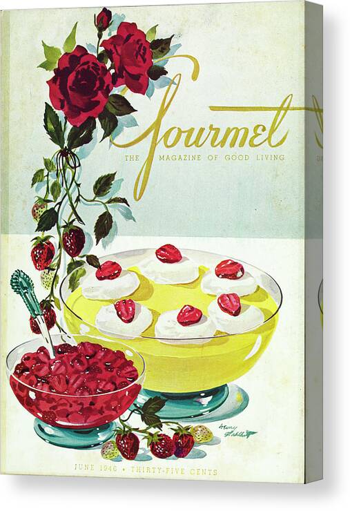 Food Canvas Print featuring the photograph Gourmet Cover Of A Bowl Of Custard by Henry Stahlhut