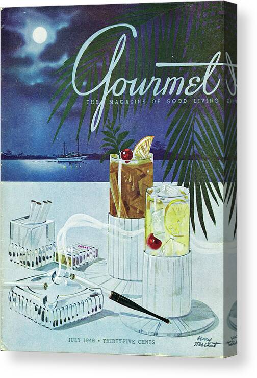 Boat Canvas Print featuring the photograph Gourmet Cover Of Cocktails by Henry Stahlhut