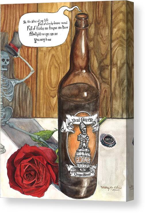 Beer Canvas Print featuring the painting Gratefulness by Whitney Palmer