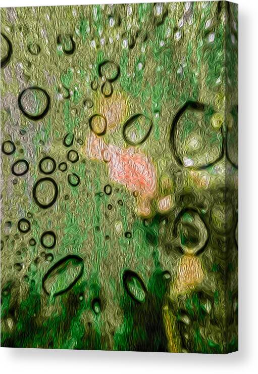 Water Drops Canvas Print featuring the digital art Green by Steve DaPonte