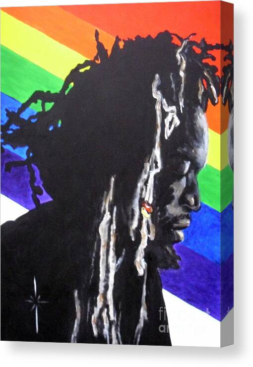 Musician Canvas Print featuring the painting Gregory Isaacs by Jodie Marie Anne Richardson Traugott     aka jm-ART