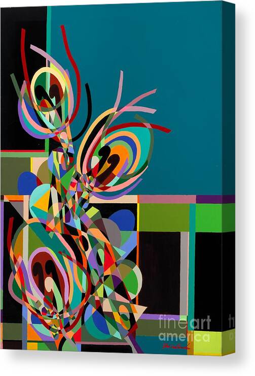 Landscape Canvas Print featuring the painting Harlequin by Allan P Friedlander