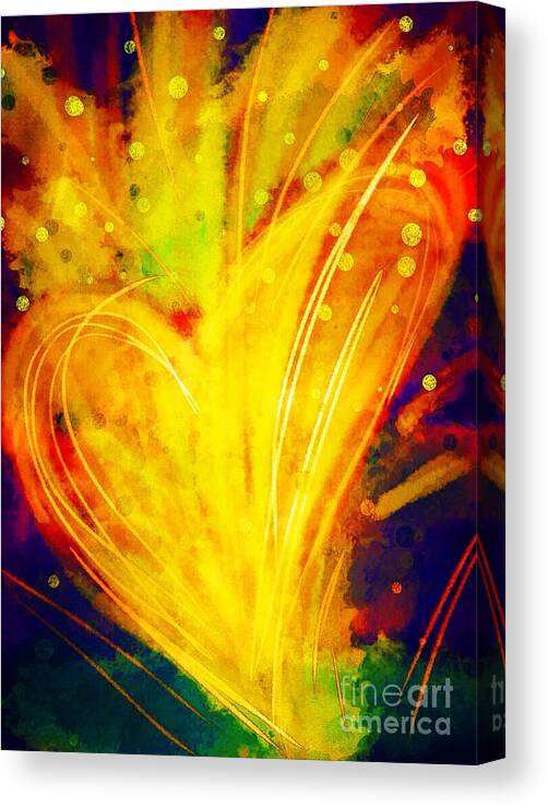 Heart Canvas Print featuring the digital art Heart's Fire by Raena Wilson