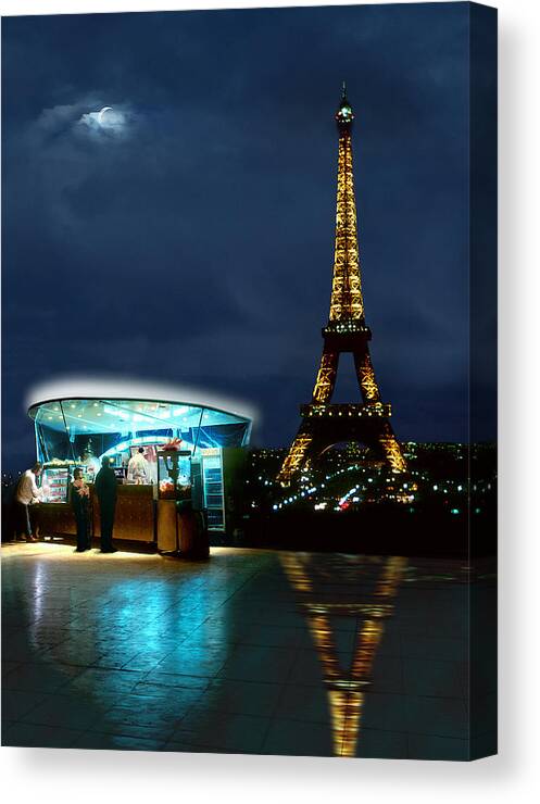 Paris Canvas Print featuring the photograph Hot Dog in Paris by Mike McGlothlen