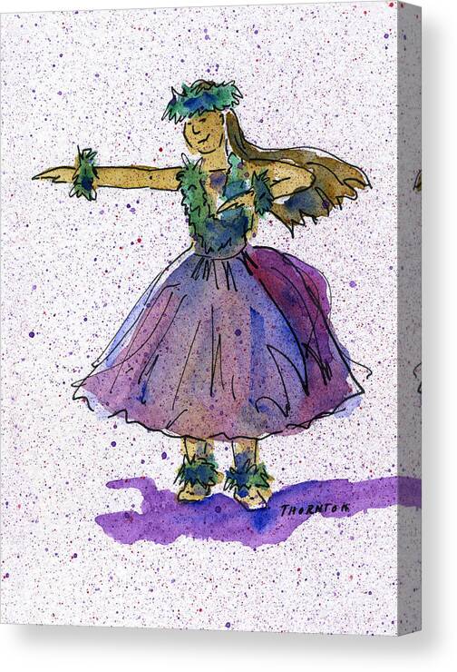 Hula Canvas Print featuring the painting Hula Series Olina by Diane Thornton