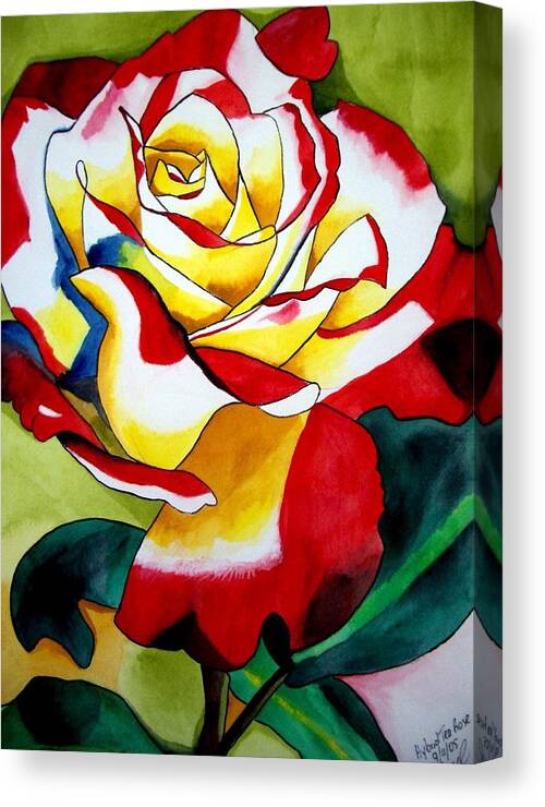 Rose Canvas Print featuring the painting Hybrid Tea Rose by Sacha Grossel