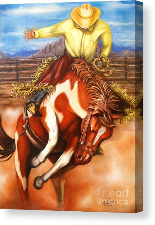 Horse Canvas Print featuring the painting I Got This by Ruben Archuleta - Art Gallery