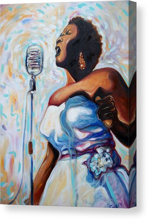 African American Art Canvas Print featuring the painting I Love The Blues by Emery Franklin