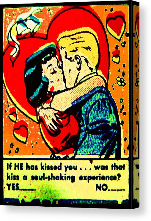 Romance Canvas Print featuring the painting If He Has Kissed You 1 by Steve Fields