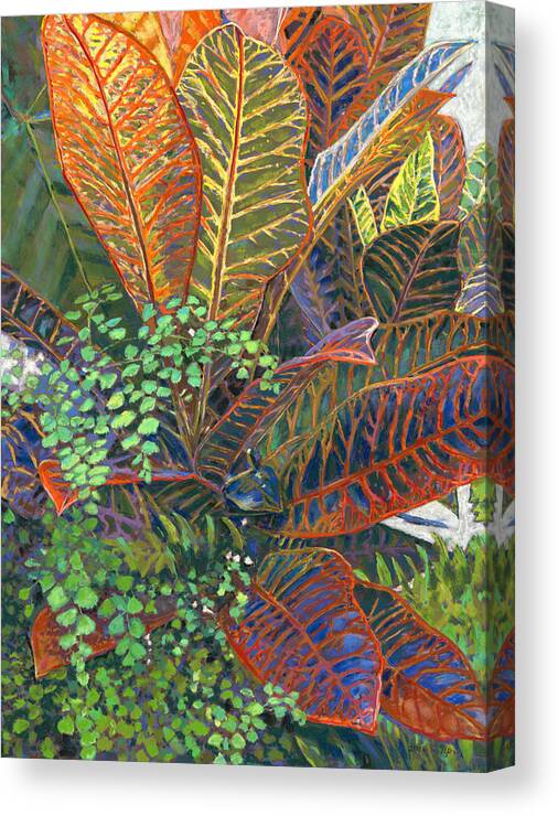Birdseye Art Studio Canvas Print featuring the painting In the Conservatory - 2nd Center - Orange by Nick Payne