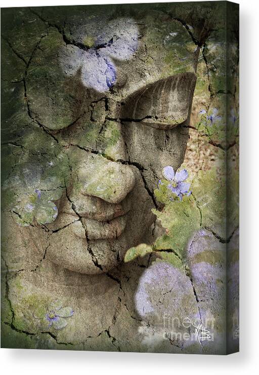 Buddha Canvas Print featuring the mixed media Inner Tranquility by Christopher Beikmann