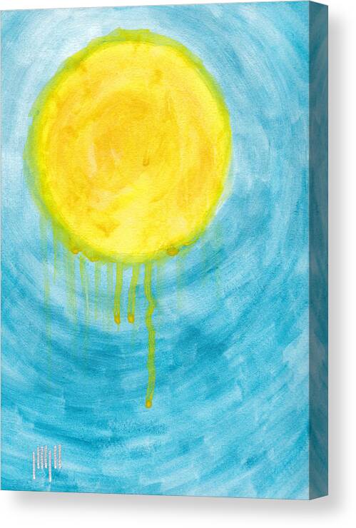 Sun Canvas Print featuring the painting Is The Sun Melting by Eric Forster