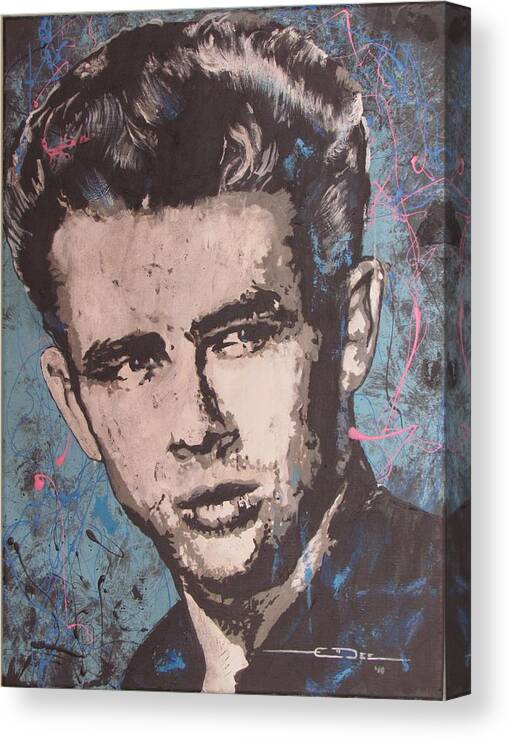 James Dean Canvas Print featuring the painting James Dean Blues by Eric Dee
