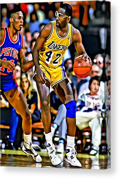 James Worthy Canvas Print featuring the painting James Worthy by Florian Rodarte