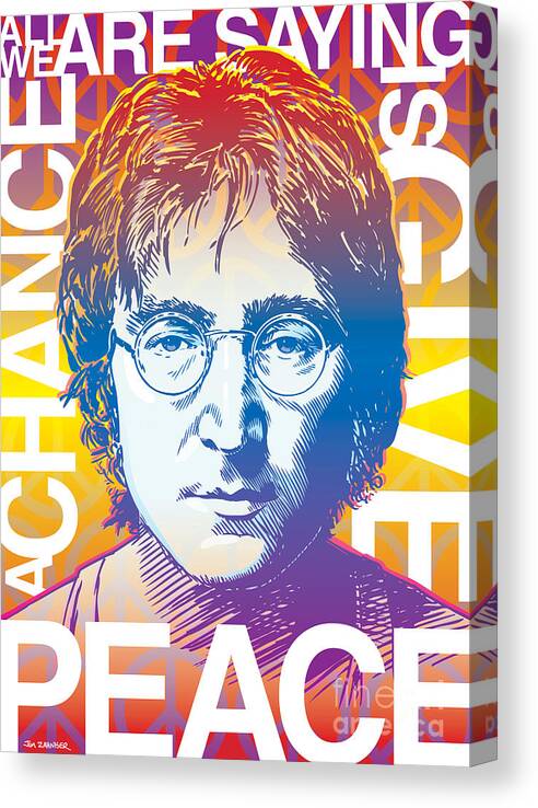 John Lennon Canvas Print featuring the digital art John Lennon Pop Art by Jim Zahniser