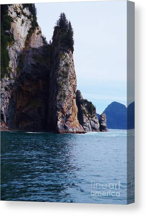 Kenai Fjords Canvas Print featuring the photograph Kenai Fjords Rock Formation by Brigitte Emme