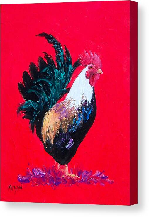 Rooster Canvas Print featuring the painting Kitchen Rooster by Jan Matson