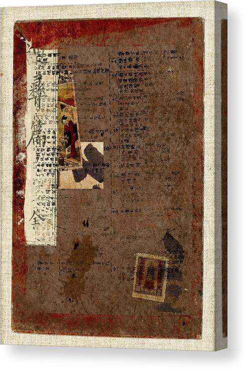Leather Canvas Print featuring the photograph Leather Journal Collage by Carol Leigh